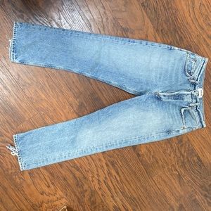 Agolde Riley High Rise Straight Crop in Emulsion Blue Size 27